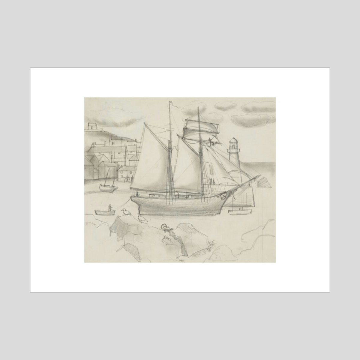 Christoper Wood Ship in Harbour Print