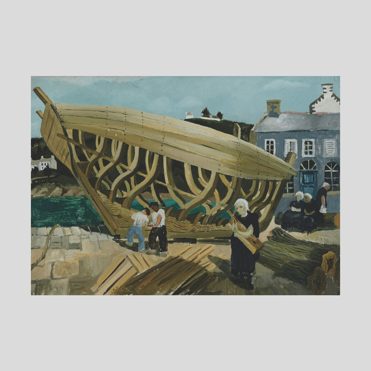 Christoper Wood Building the Boat, Tréboul Print