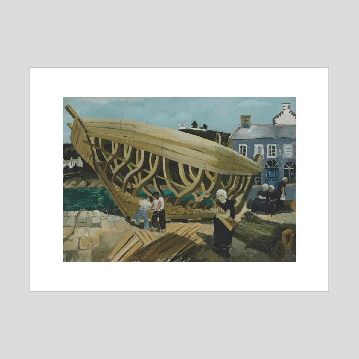 Christoper Wood Building the Boat, Tréboul Print