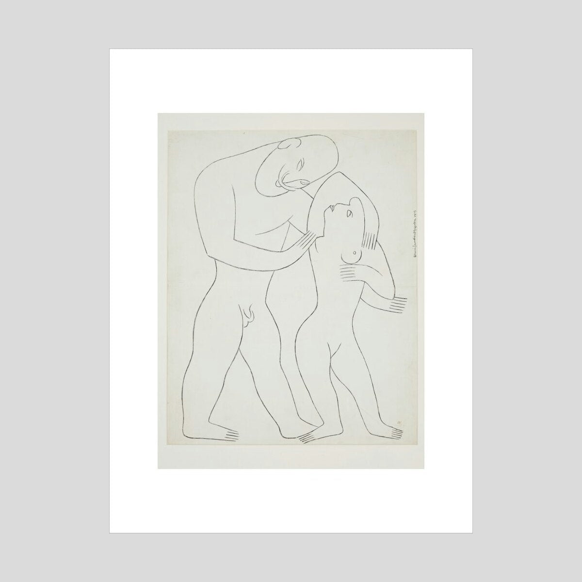 Henri Gaudier-Brzeska Nude man and woman Print