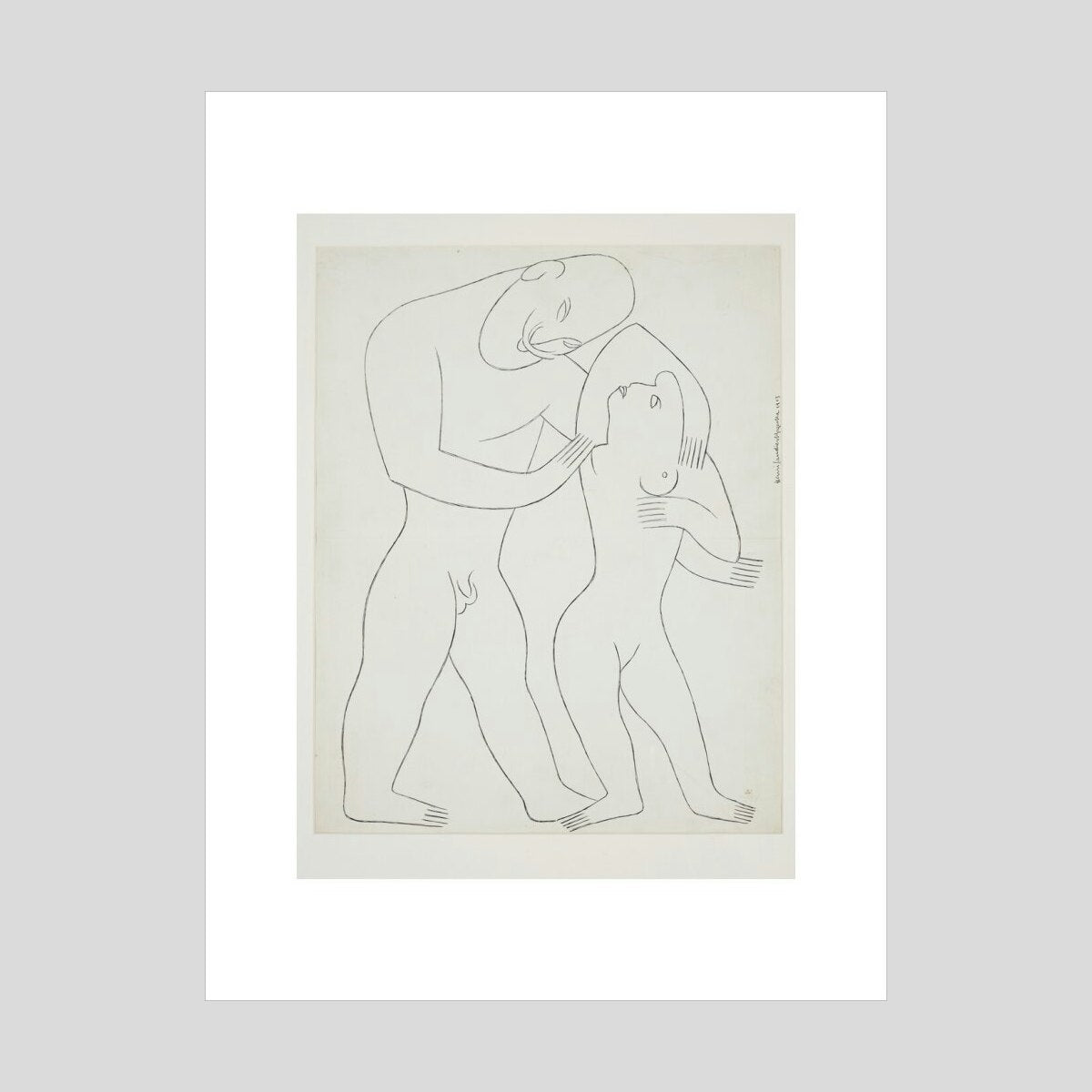 Henri Gaudier-Brzeska Nude man and woman Print