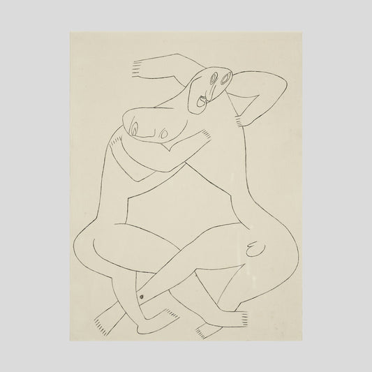 Henri Gaudier-Brzeska Two men wrestling Print