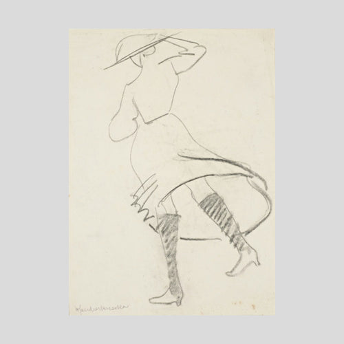 Henri Gaudier-Brzeska Girl with skirt blowing Print