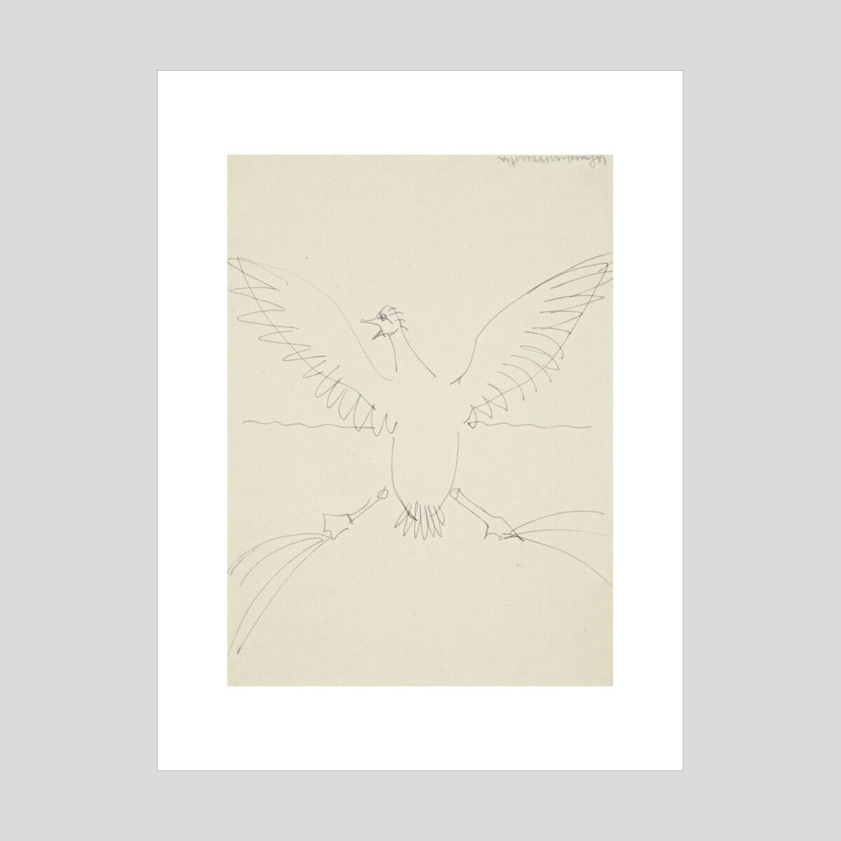 Henri Gaudier-Brzeska Bird landing on water Print