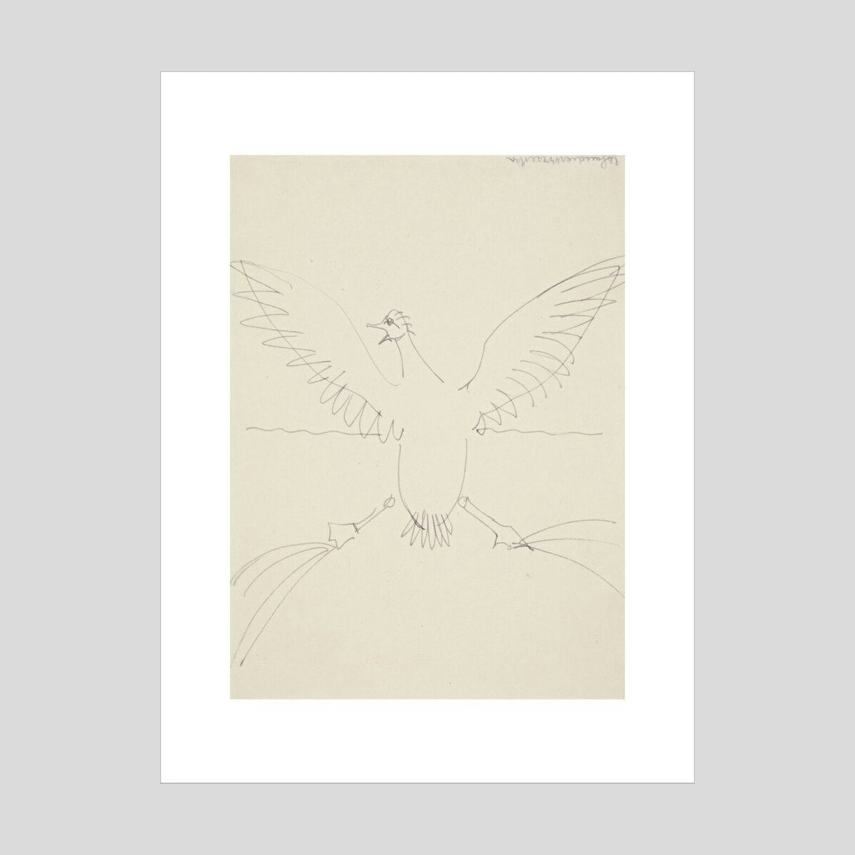 Henri Gaudier-Brzeska Bird landing on water Print