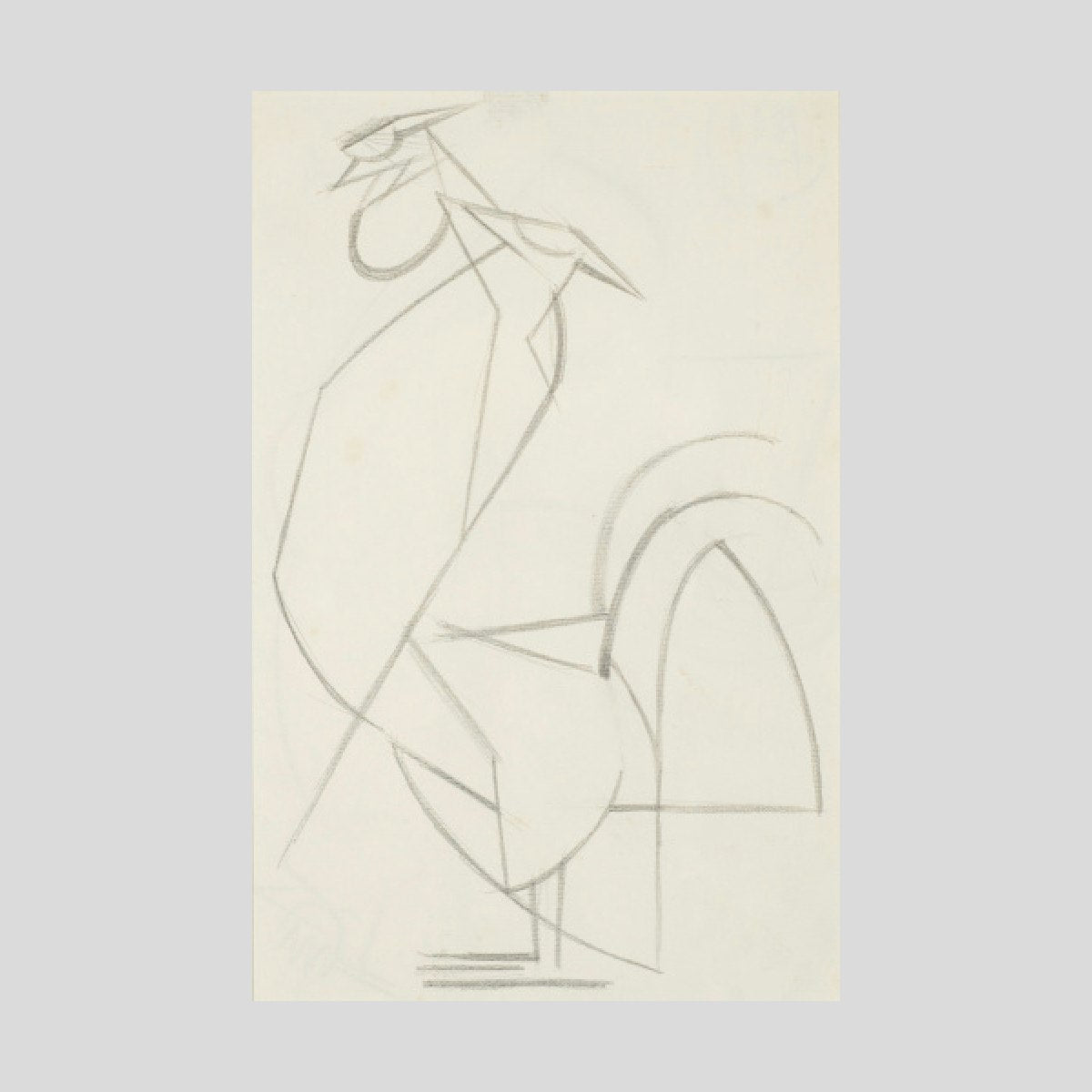 Henri Gaudier-Brzeska Cubist cock Print