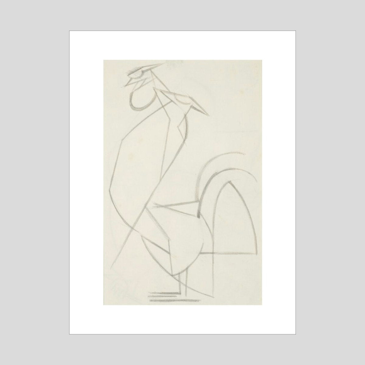 Henri Gaudier-Brzeska Cubist cock Print