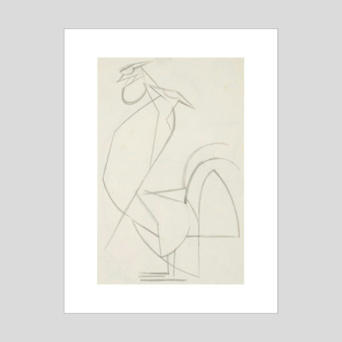 Henri Gaudier-Brzeska Cubist cock Print