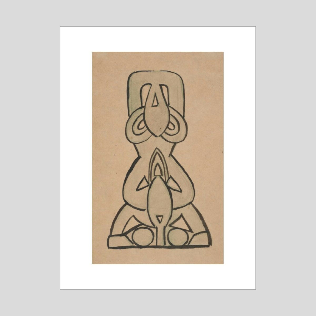 Henri Gaudier-Brzeska Design for 'Door-Knocker' Print