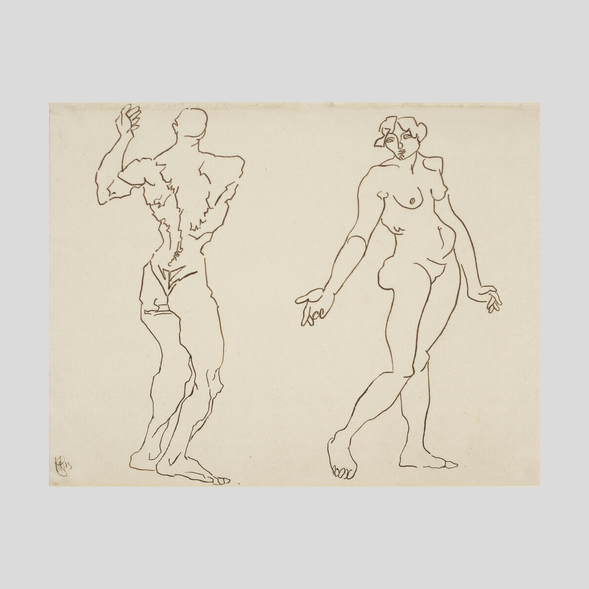 Henri Gaudier-Brzeska Male and female nude Print