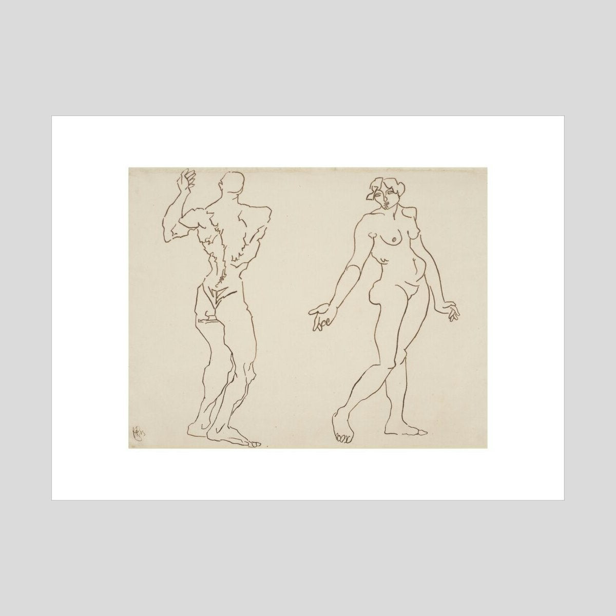 Henri Gaudier-Brzeska Male and female nude Print