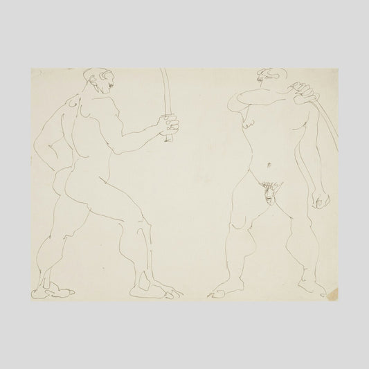 Henri Gaudier-Brzeska Two nude sword fighters Print