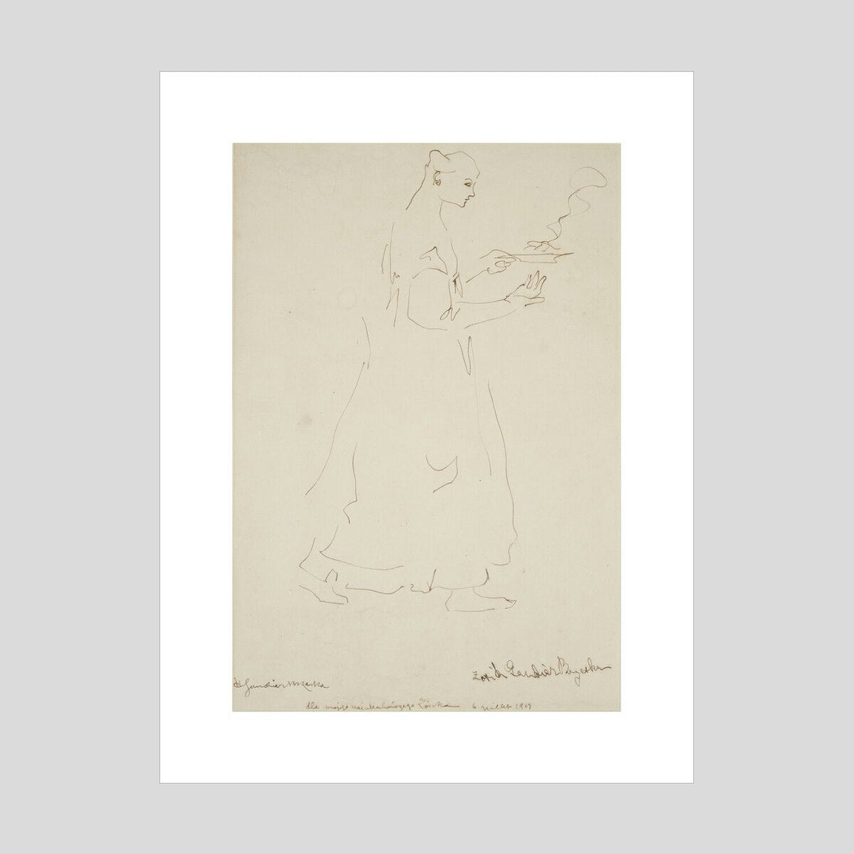 Henri Gaudier-Brzeska Woman carrying a plate (Sophie Brzeska) Print