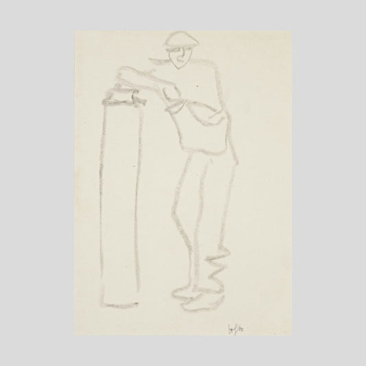 Henri Gaudier-Brzeska Man leaning on a pillar Print