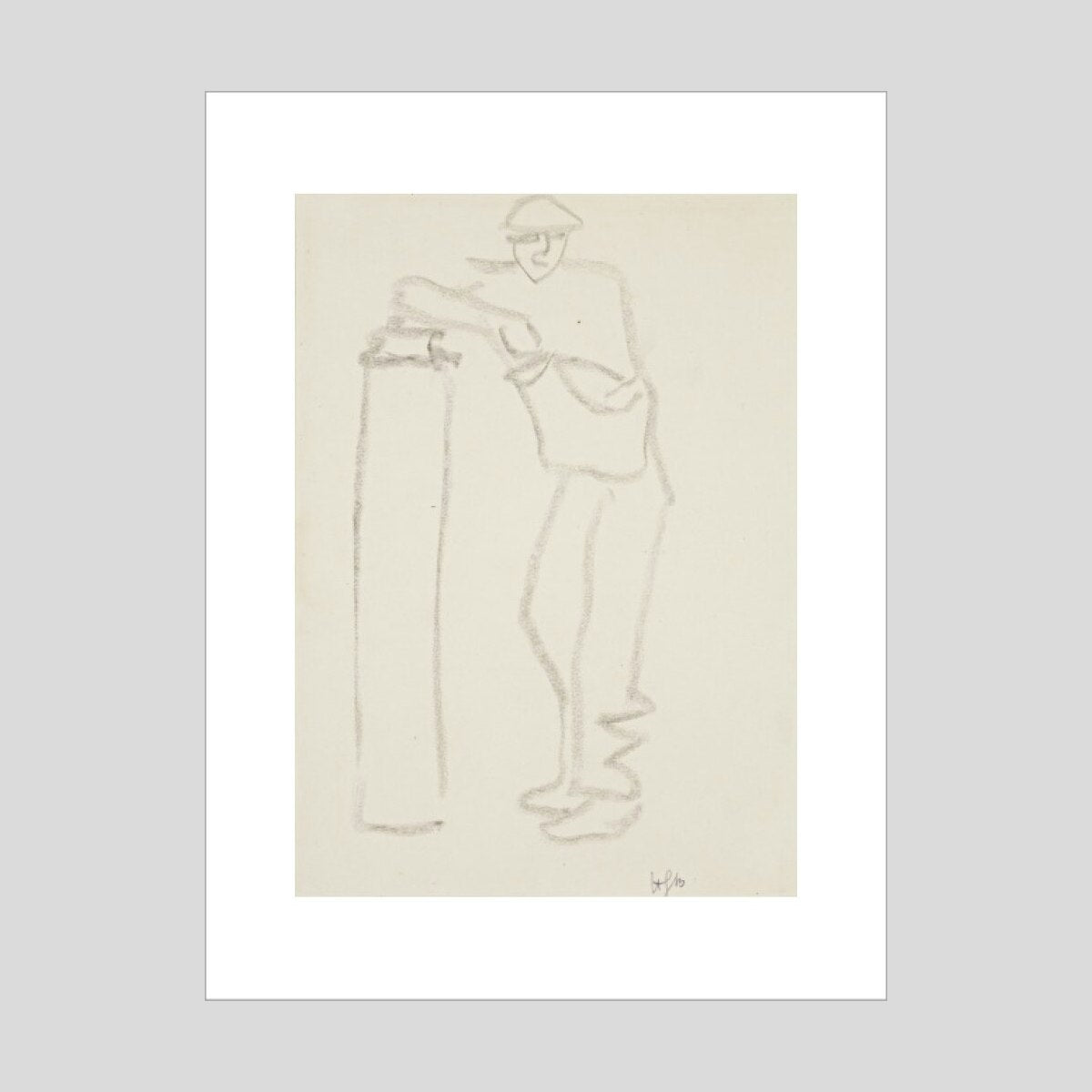 Henri Gaudier-Brzeska Man leaning on a pillar Print