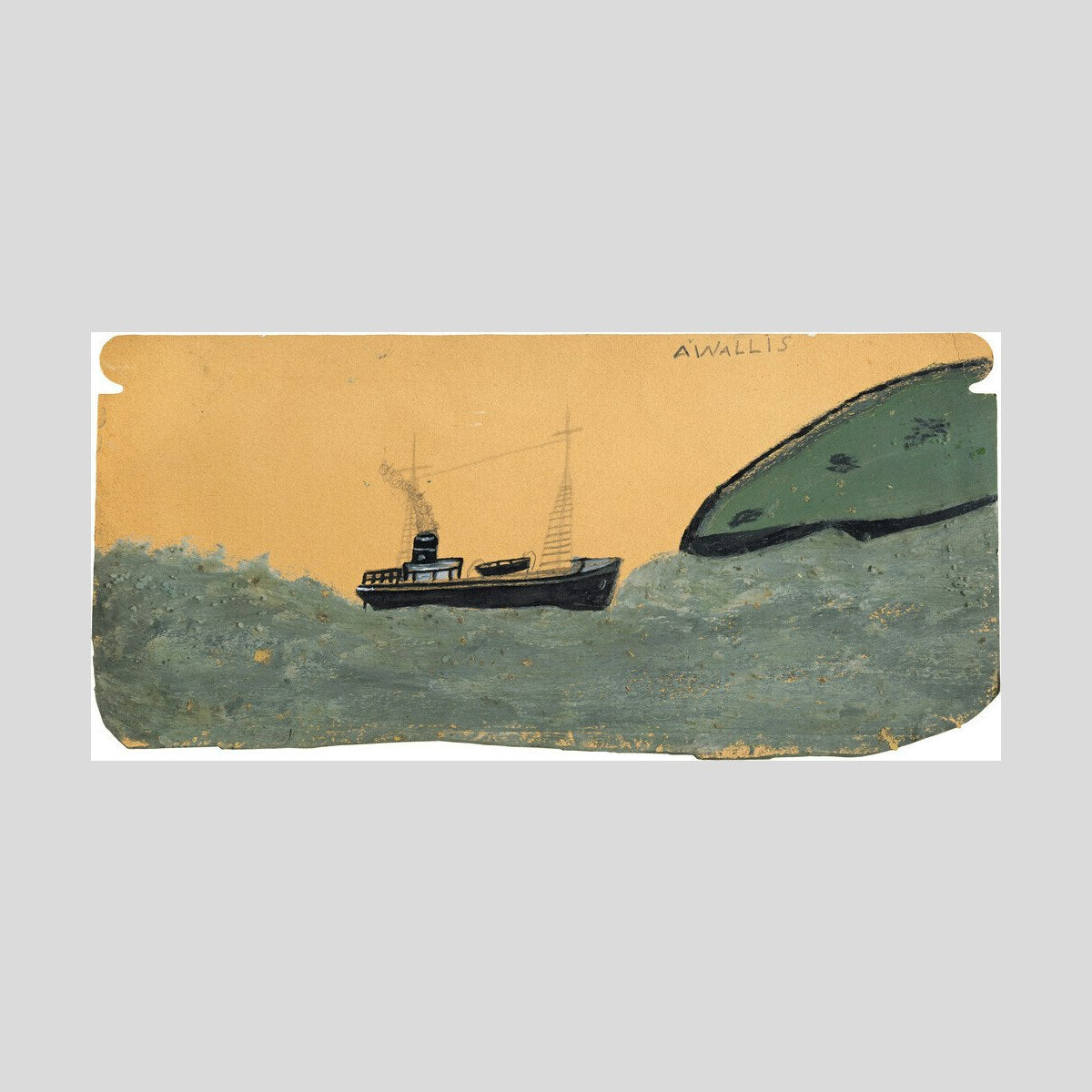 Alfred Wallis Motor vessel near land Print