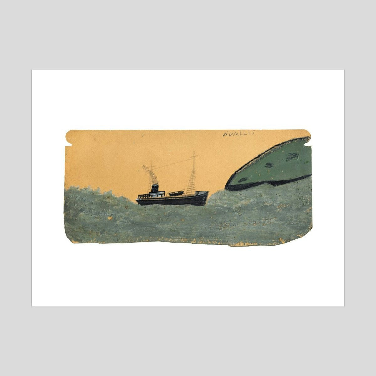 Alfred Wallis Motor vessel near land Print