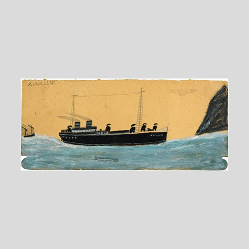 Alfred Wallis Motor vessel with airship and shark Print