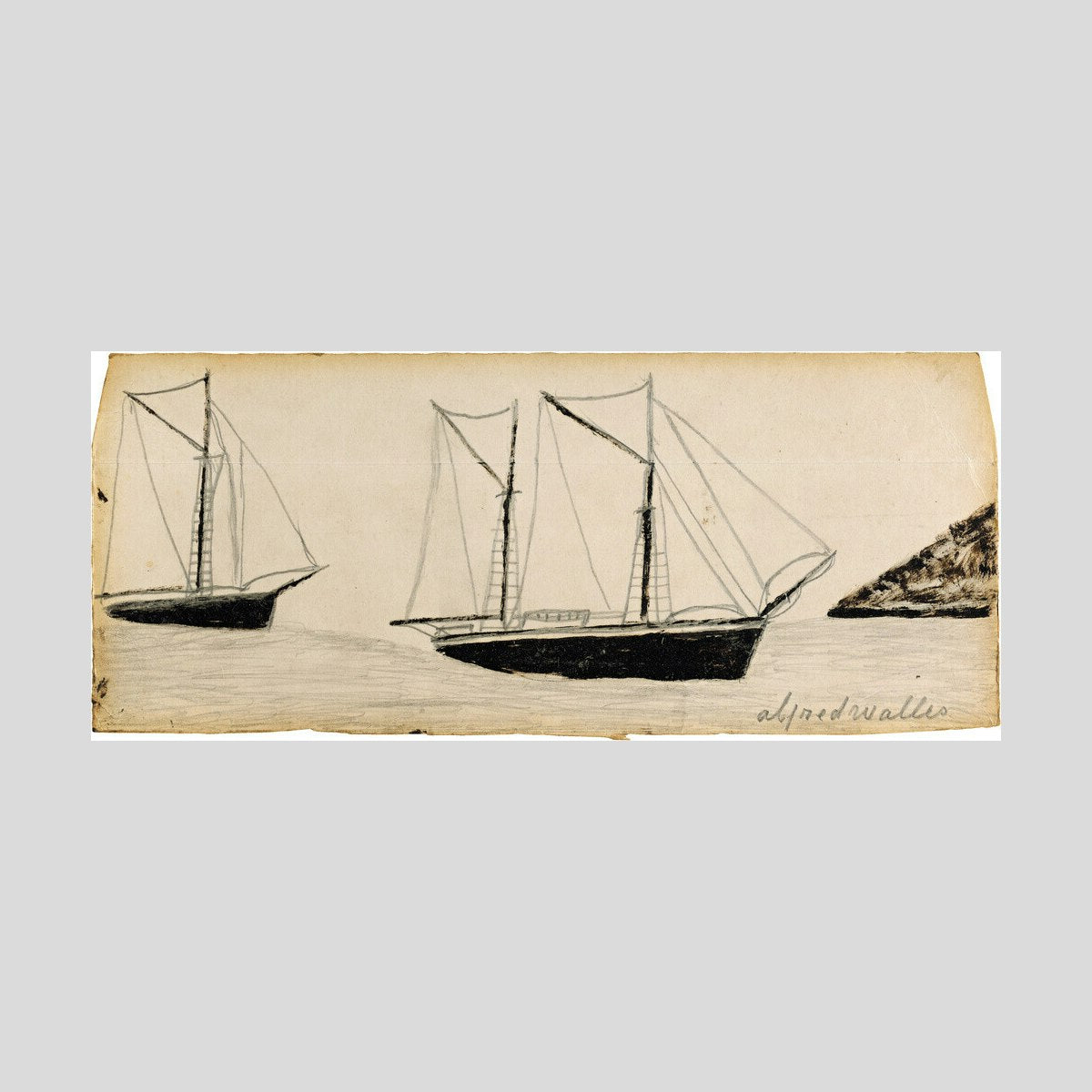 Alfred Wallis Two sailing ships Print