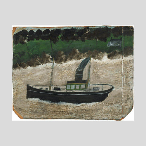Alfred Wallis Coaster by shore with house Print