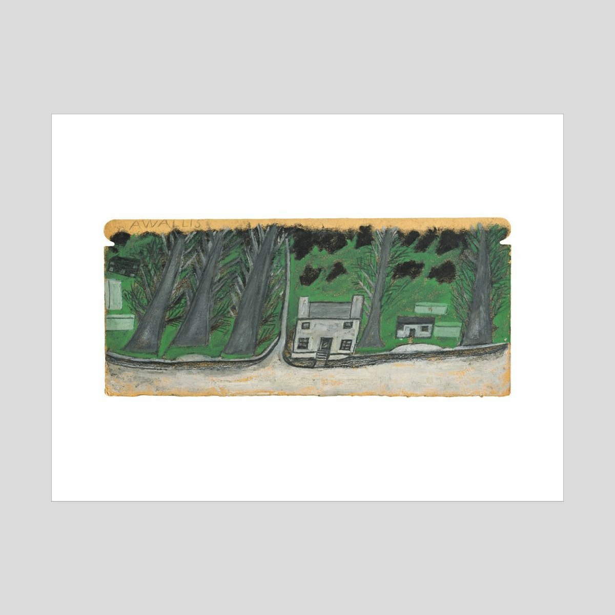 Alfred Wallis House with trees Print