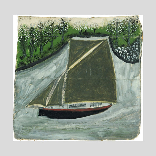 Alfred Wallis Sailing ship and orchard Print