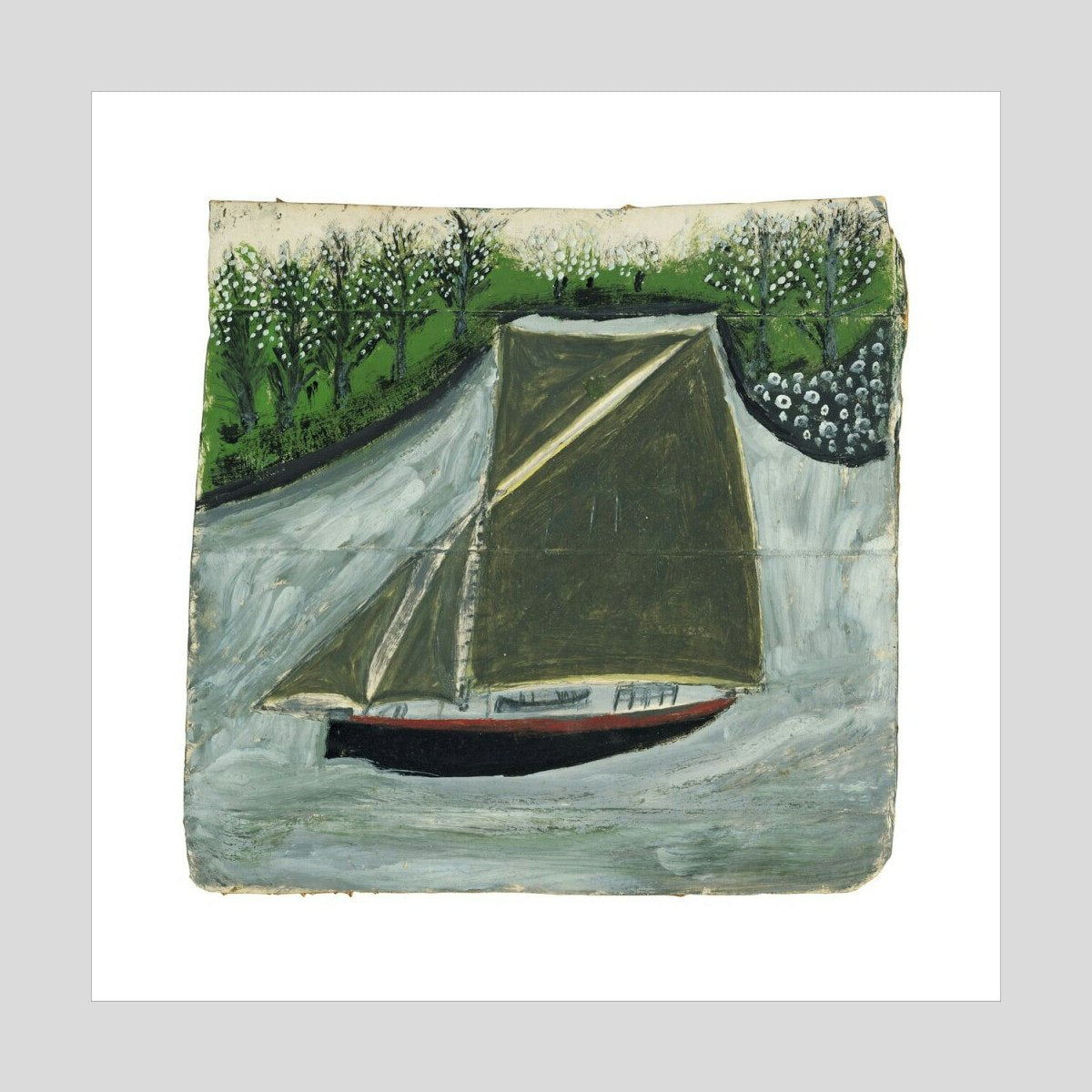 Alfred Wallis Sailing ship and orchard Print