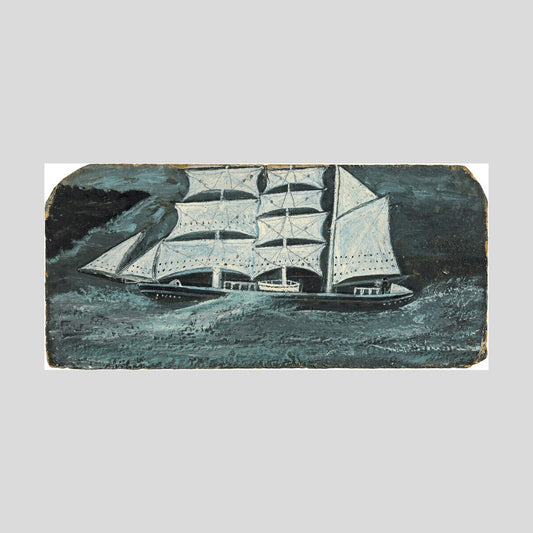 Alfred Wallis Barque with man at the wheel on a stormy sea Print