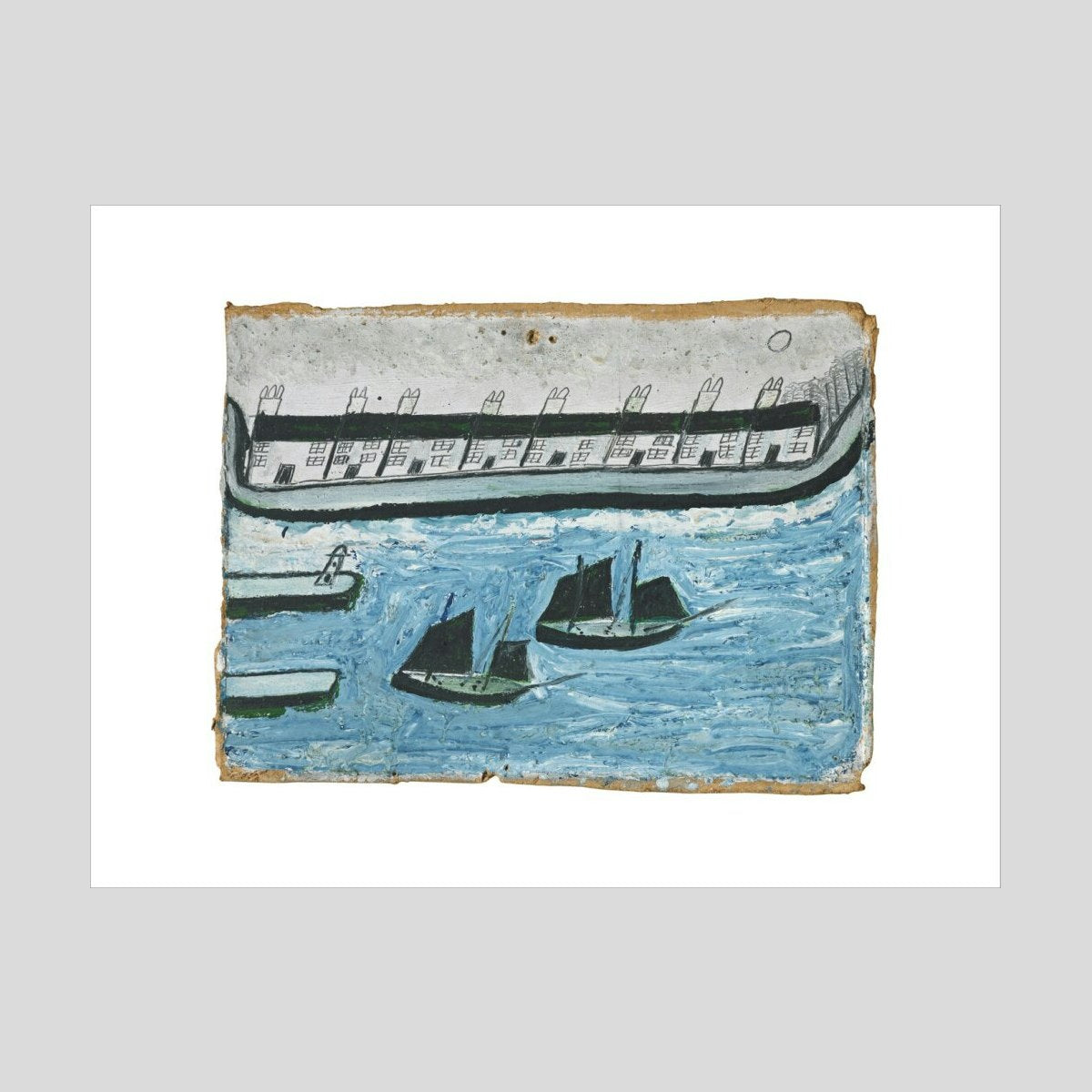 Alfred Wallis Houses at the water's edge (Porthleven?) Print