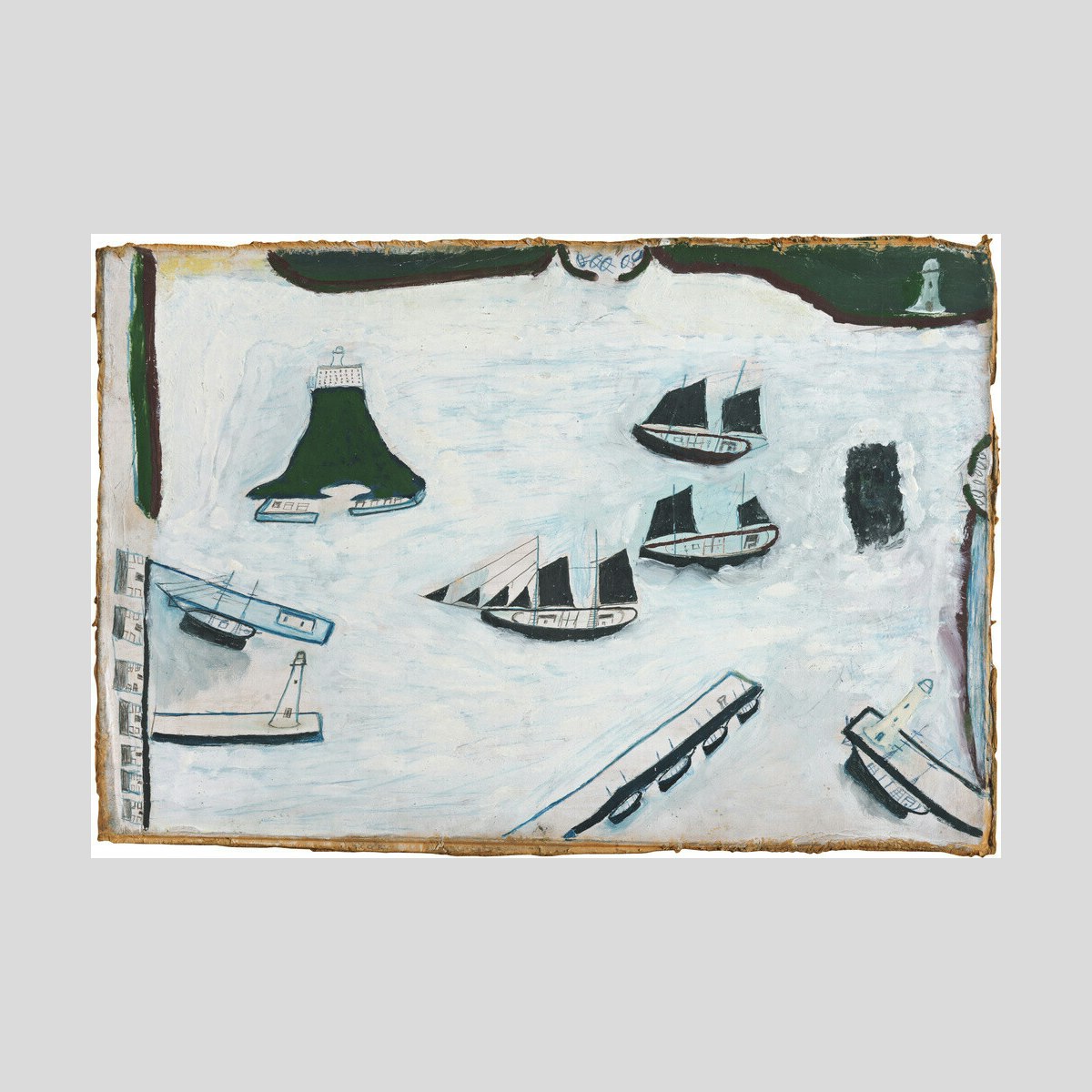 Alfred Wallis Mount's Bay with four lighthouses Print