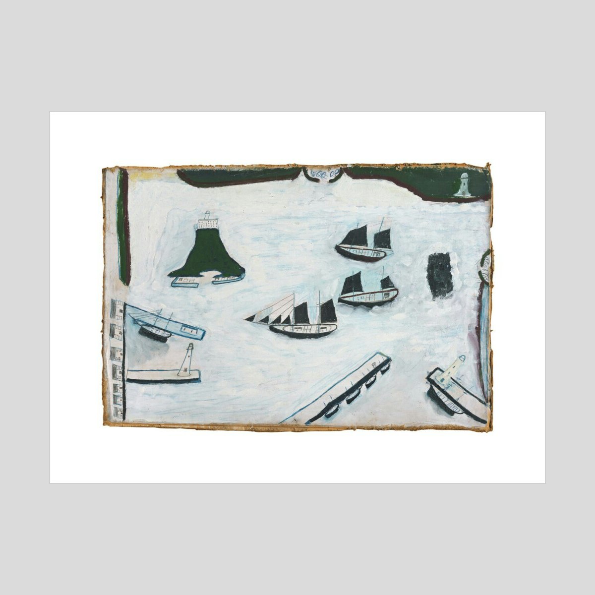 Alfred Wallis Mount's Bay with four lighthouses Print