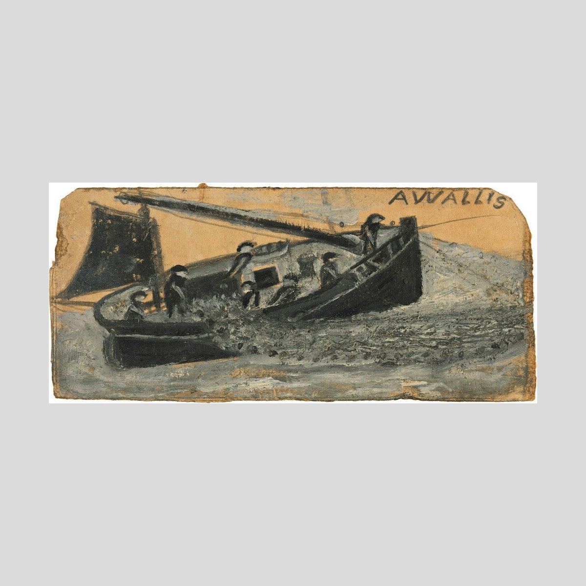 Alfred Wallis Boat with fishermen letting out nets - PZ11 the Flying Scud Print