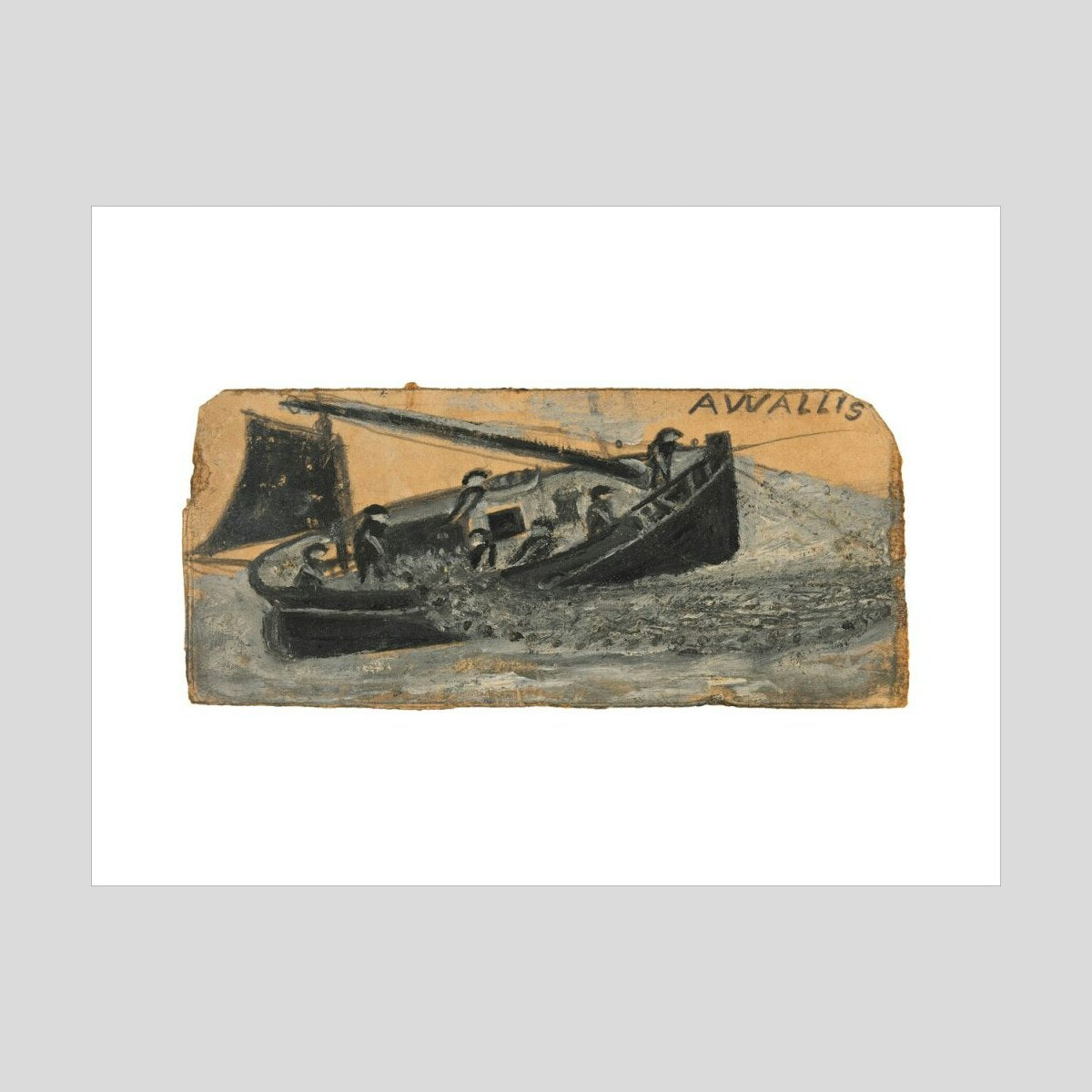 Alfred Wallis Boat with fishermen letting out nets - PZ11 the Flying Scud Print