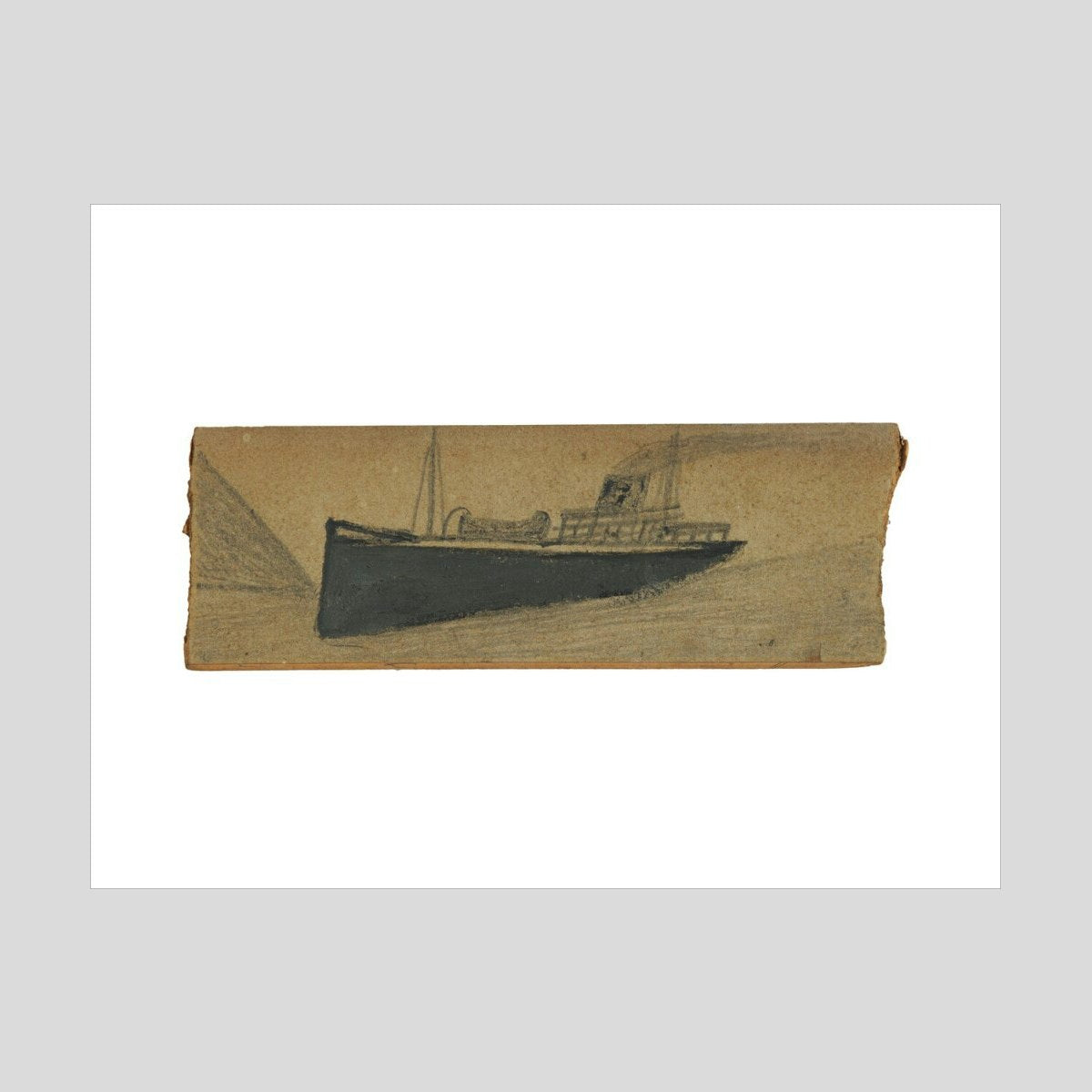 Alfred Wallis Grey steam boat Print