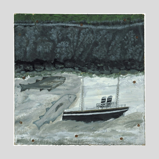 Alfred Wallis Land fish and motor vessel Print