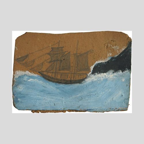 Alfred Wallis Schooner on a blue sea Print