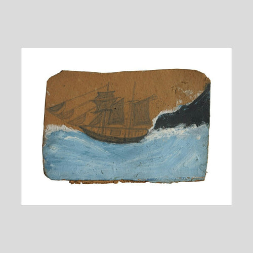 Alfred Wallis Schooner on a blue sea Print