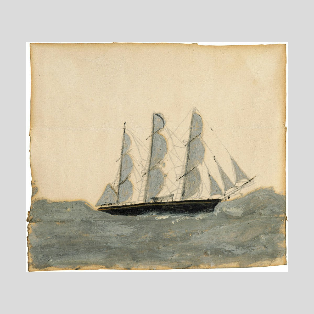 Alfred Wallis Three-master against a white sky Print