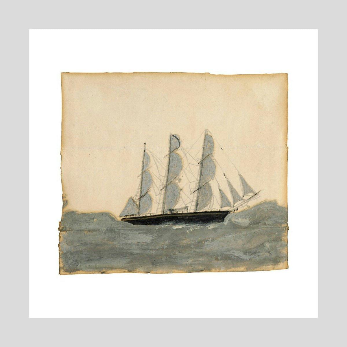 Alfred Wallis Three-master against a white sky Print