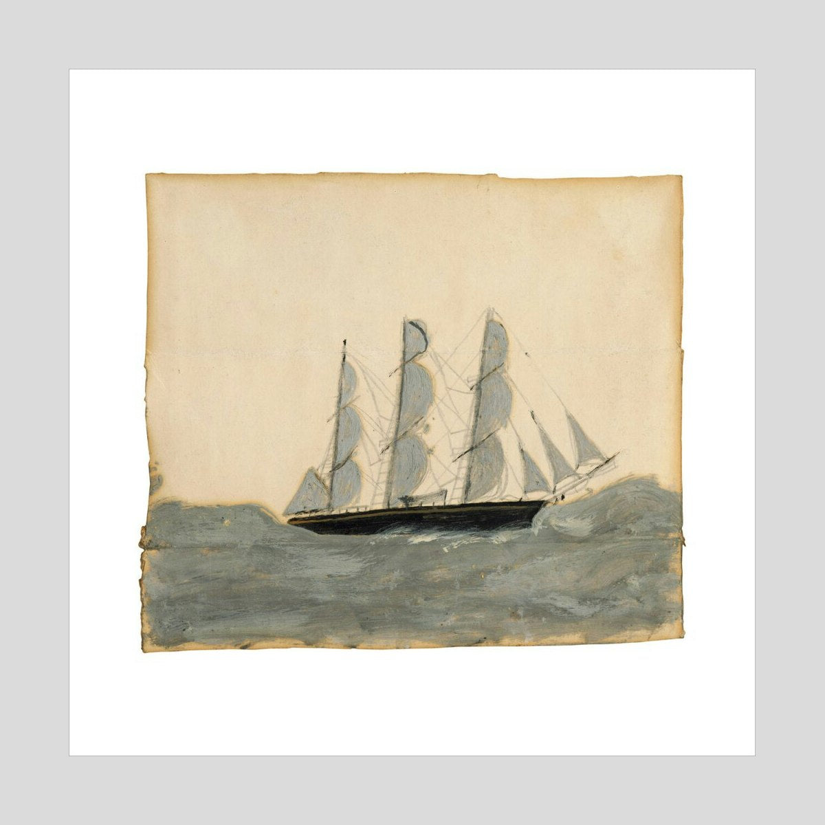 Alfred Wallis Three-master against a white sky Print