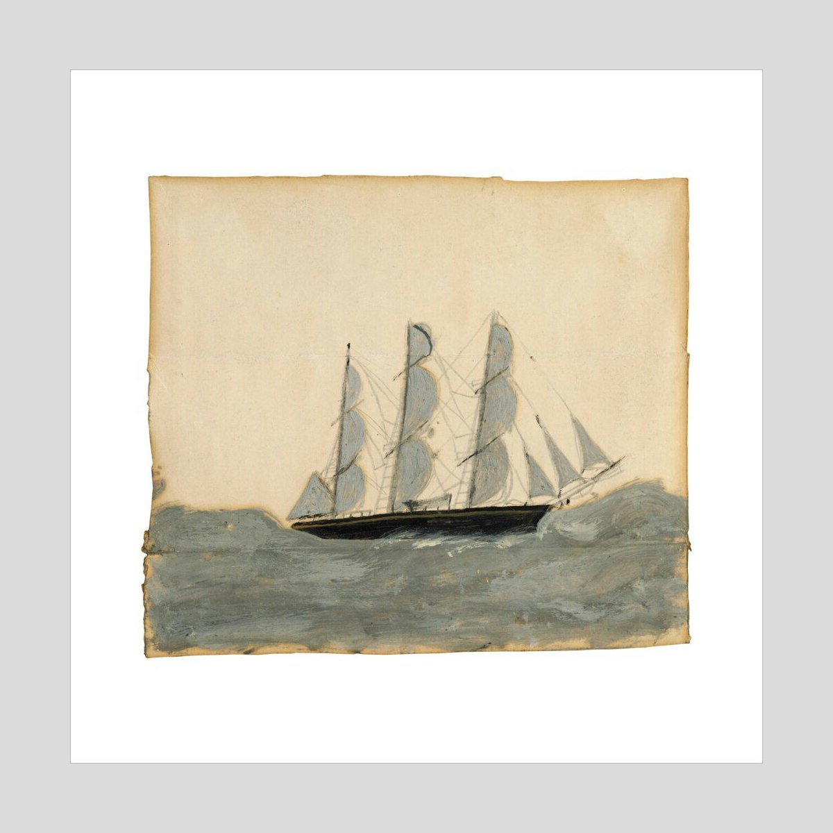 Alfred Wallis Three-master against a white sky Print