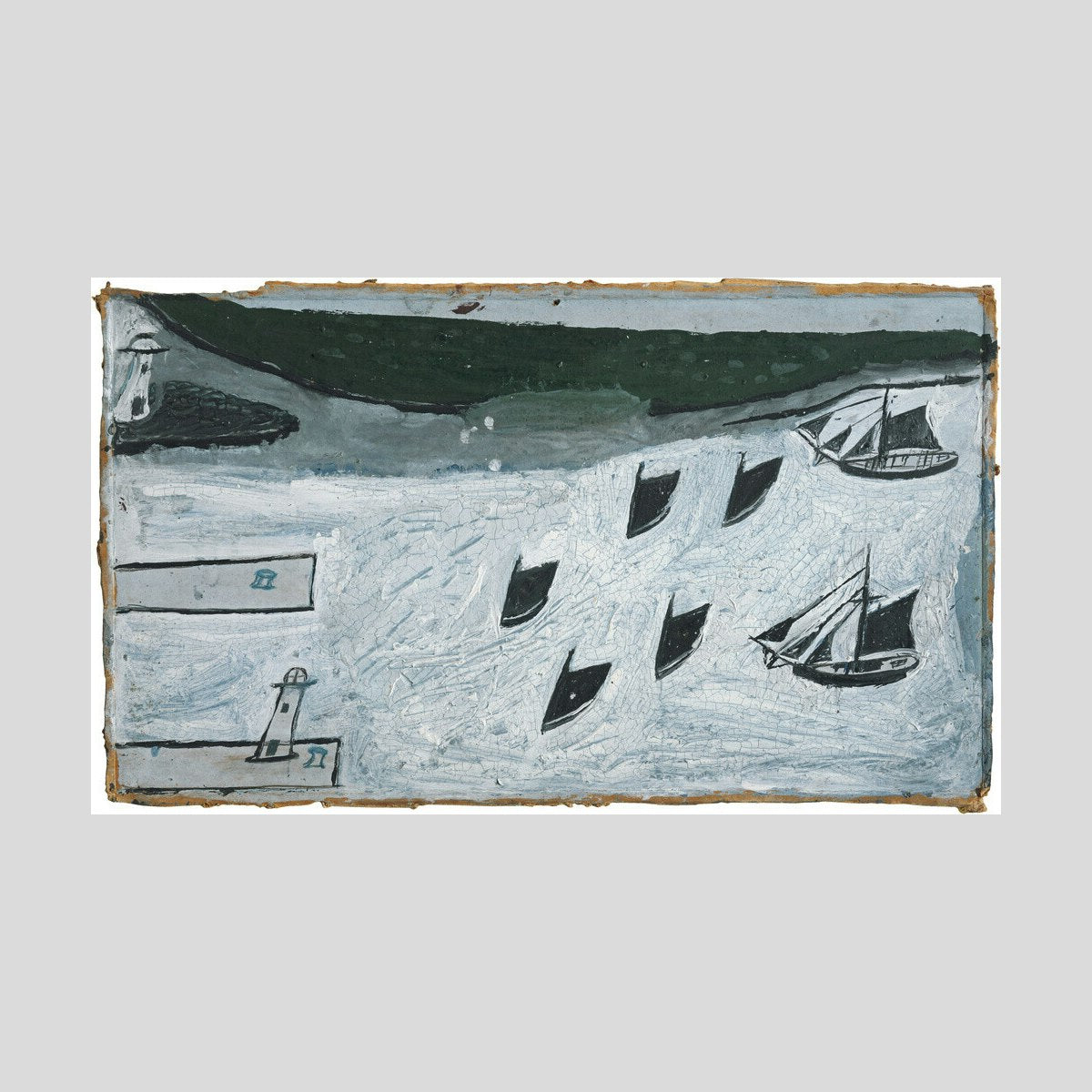 Alfred Wallis Seven boats entering harbour Print