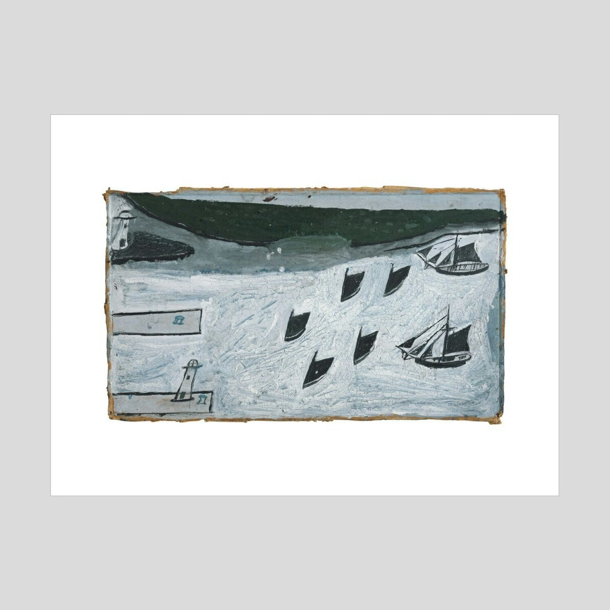 Alfred Wallis Seven boats entering harbour Print