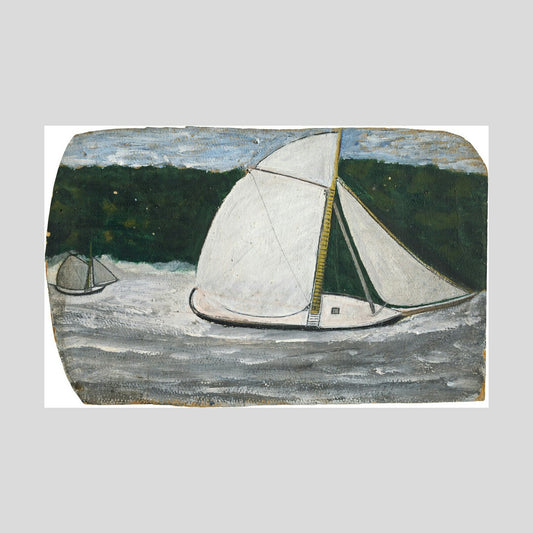 Alfred Wallis Boat with yellow mast in full sail print