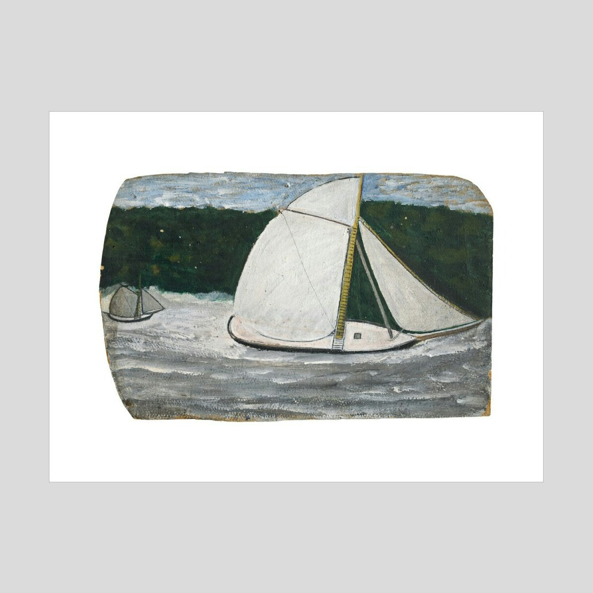 Alfred Wallis Boat with yellow mast in full sail print