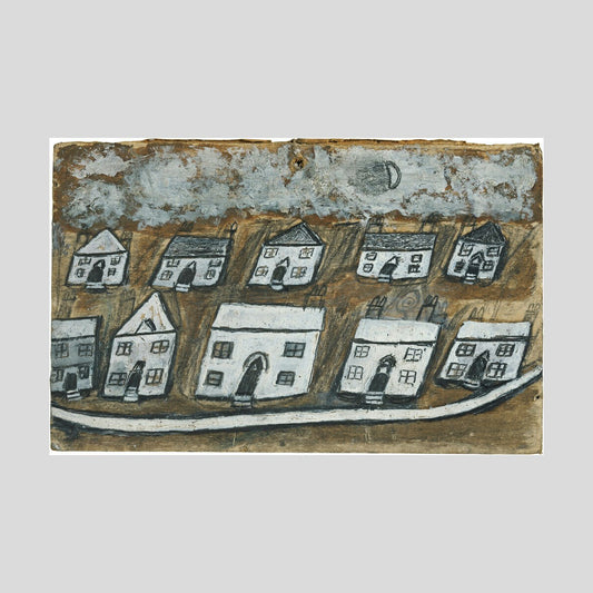 Alfred Wallis White houses - Hales Down near St. Ives Print