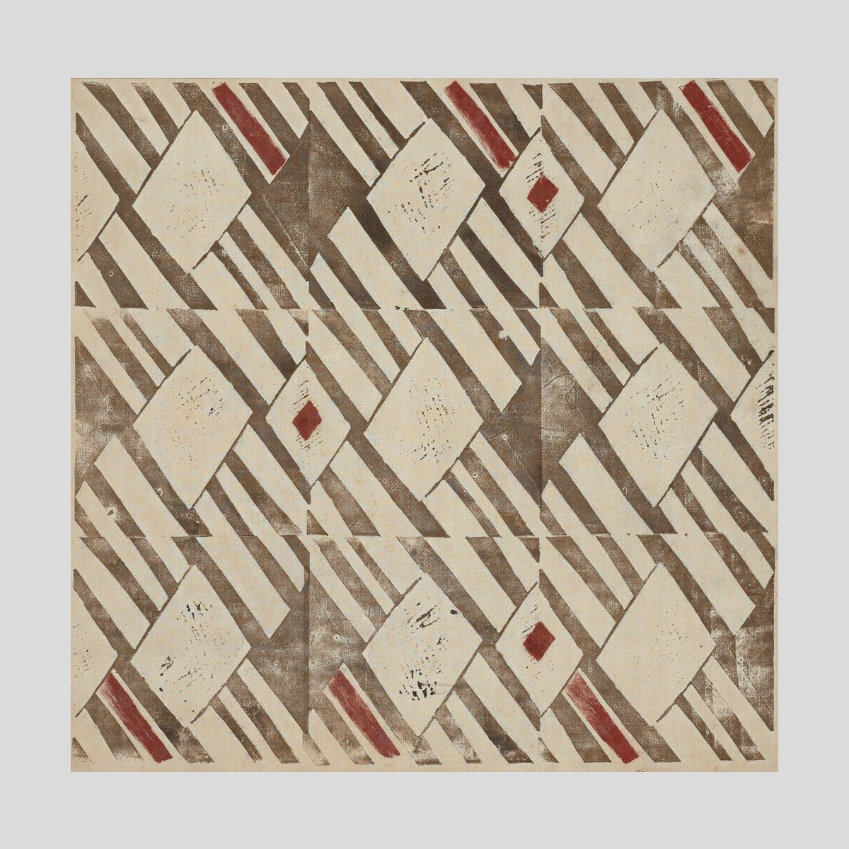 Ben Nicholson Design (brown and red) Print