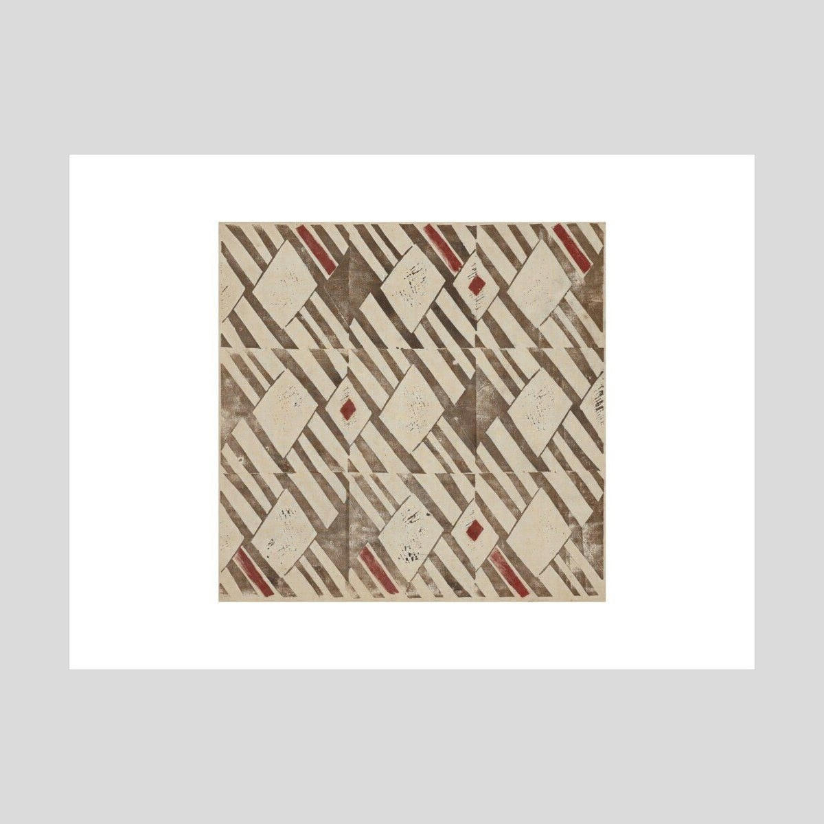 Ben Nicholson Design (brown and red) Print