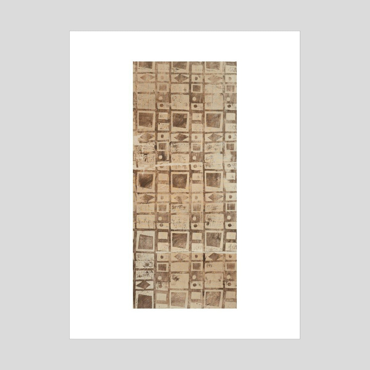 Ben Nicholson Design (brown with little squares) Print