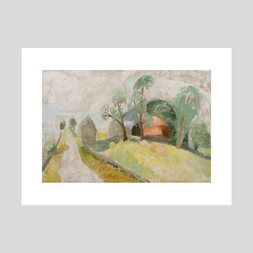 Winifred Nicholson Road along the Roman Wall (Landscape with Two Houses) Print